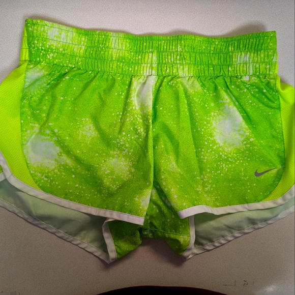Nike neon yellow and green women's small running shorts - Picture 1 of 4